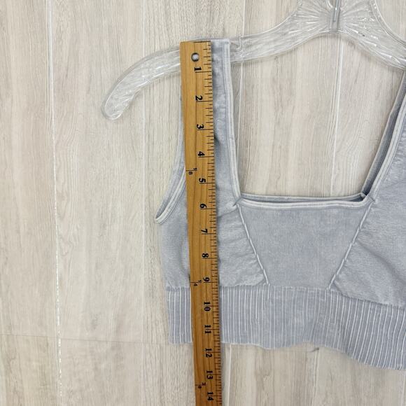 Free People FP Movement Sports Bra Women Size 2XS/XS Gray Good Karma Square Neck - Picture 5 of 6